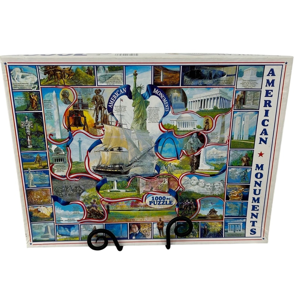 White Mountain American Monuments 1000 Piece Jigsaw Puzzle COMPLETE